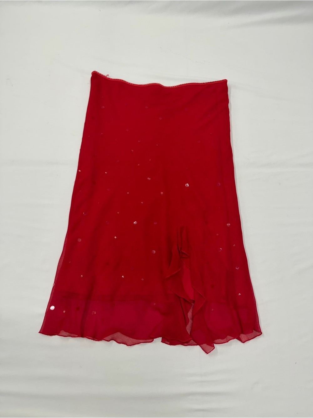 Jonathan Martin Studio Vintage Red Sequin Midi Skirt